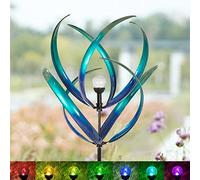 Girandole a vento da donna, regalo di compleanno per donne, motivo floreale, da giardino, grandi girandole in metallo per esterni, con paletta, decorazione artistica da giardino (fiore elettrico)