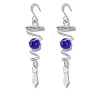Girandole a Vento per Cortile e Giardino, 2 Pezzi Sfere per Osservare Coda a Spirale Girandole a Vento da Appendere Girandola a Vento in Metallo Girandola a Vento Decorativa per Esterni(Blu)