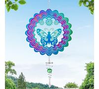 Girandole a vento per esterni con coda a spirale, farfalla 3D da appendere, decorazione per giardino, cortile, patio, finestra, regalo per donne, mamma, nonna, moglie, rotazione cinetica accattivante