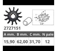 Girante per Jabsco / Onan / Perkins / Sherwood / Volvo Penta / Westerbeke / Yama