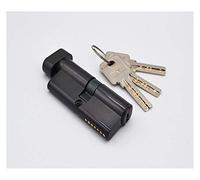 girare il pollice con la chiave della porta, Cilindro for serratura in ottone cromato con 3 chiavi for computer e pomelli multicolore 70 mm(Black)