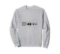 Girare Il Rumore Musica: Melodic Soundwave Art Felpa, Unisex per Adulti, Grigio Melange, L