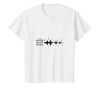 Girare Il Rumore Musica: Melodic Soundwave Art Maglietta, Bambini, Bianco, 12 Anni