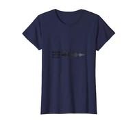Girare Il Rumore Musica: Melodic Soundwave Art Maglietta, Donna, Navy, L
