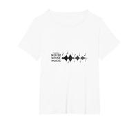 Girare Il Rumore Musica: Melodic Soundwave Art Maglietta, Donna Plus-Size, Bianco, 6X