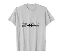 Girare Il Rumore Musica: Melodic Soundwave Art Maglietta, Uomo, Argento, L