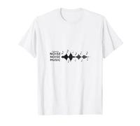 Girare Il Rumore Musica: Melodic Soundwave Art Maglietta, Uomo, Bianco, 4XL