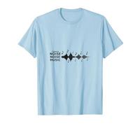 Girare Il Rumore Musica: Melodic Soundwave Art Maglietta, Uomo, Celeste, L
