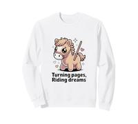 Girare Pagine Cavalcando Sogni Carino Lettura Felpa