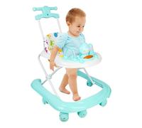 Girarrosto bambino evolutivo con 5 altezza regolabile, camminatore pieghevole con cuscino per sedile comodo, con luci e melodie e baldacchino rotante a 360 gradi, 62 x 68 x 36-81 cm, verde