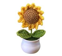 GIRAS0L Piante A Uncinetto In Vaso - Piccoli Fiori In Vasi Di Crochet | Fiori All'uncinetto fatti A Mano In Piccoli Vasi | Fiori Artificiali Giras0L Fatti A Mano | Pianta