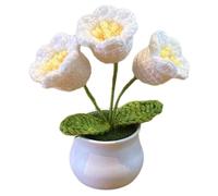 GIRAS0L Piante A Uncinetto In Vaso - Piccoli Fiori In Vasi Di Crochet | Fiori All'uncinetto fatti A Mano In Piccoli Vasi | Fiori Artificiali Giras0L Fatti A Mano | Pianta