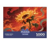 Girasole 1000 pezzi per adulti e bambini: giochi educativi con girasoli in fiamme adatti alla decompressione 52x38 cm/1000 pezzi