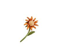 Girasole al forno vernice spilla, fiore torace, pianta artistica foresta, gioielli da donna, Misura unica, Acciaio inossidabile
