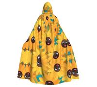 Girasole AvatarHalloween stampato mantello con cappuccio adulto partito accappatoio mascherata e gioco di ruolo. Mantello mago di carnevale