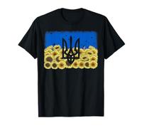 Girasole Bandiera Ucraina Tee Floreale Vintage Ucraina Trysub Maglietta