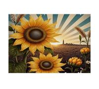 Girasole Campo Alza 1000 Pezzi Mini Puzzle per Adolescenti Rilassante | 38 x 26 cm Cartone Decorazione Ufficio Taglio Preciso Regalo Riunione
