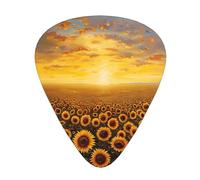 Girasole Campo Tramonto Mare Di Fiori Stampa Organizer Scatola di Immagazzinaggio Spessore Diverso Plettri Per Chitarra Acustica