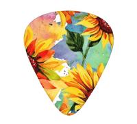 Girasole colorato,12 pezzi di plettri per chitarra, 3 plettri di diverso spessore per chitarra acustica, basso, ukulele