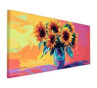 Girasole Diamond Painting Adulti, 5D Diamantini Crystal Art Quadri Diamond Painting Astratto Motivo, Grande Pittura Diamante Kit Fai Da Te Adulti 70x30cm, Decorazioni Parete Casa, Regalo Donna G-31
