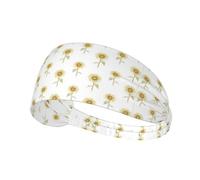 Girasole dipinto a mano floreale stampato elastico sport fascia compatibile casco, per escursioni all'aperto, ciclismo, corsa, allenamento