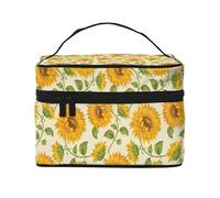 Girasole Disegnato, Borsa per il trucco Borsa per cosmetici Borsa da viaggio portatile da viaggio Astuccio per matite