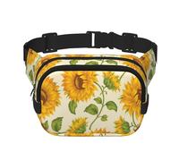 Girasole disegnato, Marsupio quadrato a doppio strato, borsa da viaggio, marsupio casual