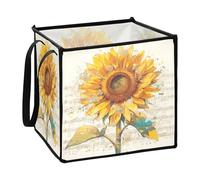 Girasole fatto di note musicali in tessuto cubi cestini portaoggetti per ufficio pieghevole accessori contenitori di stoccaggio 33 x 33 x 33 pollici