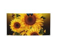 Girasole Floreali Farfalle Artistiche Banner e Segni Esterni Interni Decorazione Festone Banner Personalizzato con Occhielli Sfondo Compleanno Sfondo Poster Foto Sfondo per Matrimonio Evento Medio