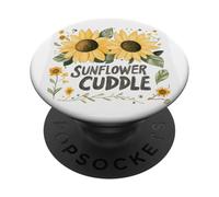 Girasole fresco con simpatico costume da detto PopSockets PopGrip Adesivo