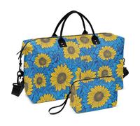 Girasole Giallo Decorativo Viaggio Weekender Gear Bag Palestra Duffel Bag con Cinghia Regolabile per Viaggi Pieghevole Bolsa de lona para