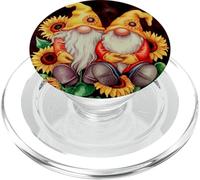 Girasole Gnomi Coppia Giallo Autunno Autunno Giard PopSockets PopGrip per MagSafe