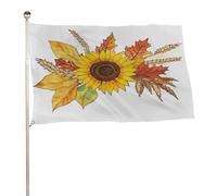 Girasole Grano E Foglie Autunno Bandiera 3x5 Ft Esterna Giardino Bandiere Banner Decor Per Cortile Portico Prato Fattoria