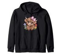 Girasole Highland Mucca - -Bestiame - Azienda agricola - Allevamento bovino Felpa con Cappuccio