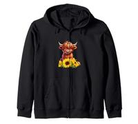 Girasole Highland Mucca - -Bestiame - Azienda agricola - Allevamento bovino Felpa con Cappuccio