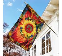 Girasole Hippie Ogni Piccola Cosa Andrà Bene Bandiera Da Cortile Doppio Lato Bandiera Da Giardino Multicolore Bandiere Pirati Decorazione Per Cortile Giardino Esterni S