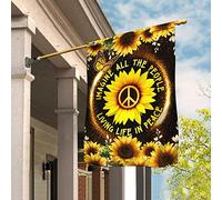 Girasole Hippie. Tutte Le Persone Che Vivono La Vita In Pace Bandiere Pirati Durevole Bandiere All'Aperto Multicolore Bandiera Da Giardino Decorazione Per Giardino Camera Da Letto Cortile S