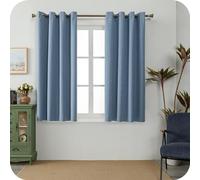 GIRASOLE HOME Coppia Tende Barbados Termiche 100% Oscuranti 2 Pannelli da 140x150cm con Occhielli, Denim