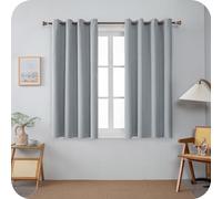 GIRASOLE HOME Coppia Tende Barbados Termiche 100% Oscuranti 2 Pannelli da 140x150cm con Occhielli, Grigio