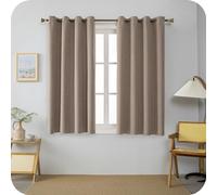 GIRASOLE HOME Coppia Tende Barbados Termiche 100% Oscuranti 2 Pannelli da 140x150cm con Occhielli, Marroncino