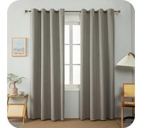 GIRASOLE HOME Coppia Tende Barbados Termiche 100% Oscuranti 2 Pannelli da 140x200cm con Occhielli, Tortora