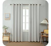 GIRASOLE HOME Coppia Tende Barbados Termiche 100% Oscuranti 2 Pannelli da 140x240cm con Occhielli, Greige