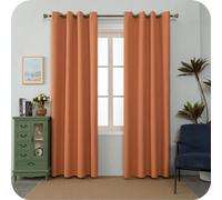 GIRASOLE HOME Coppia Tende Barbados Termiche 100% Oscuranti 2 Pannelli da 140x280cm con Occhielli, Arancione