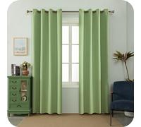 GIRASOLE HOME Coppia Tende Barbados Termiche 100% Oscuranti 2 Pannelli da 140x300cm con Occhielli, Verde
