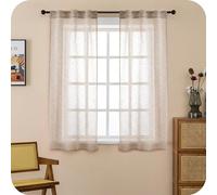 GIRASOLE HOME Coppia Tende Itaca Filtranti in Simil Lino 2 Pannelli da 55x130cm con Tasca e Passanti Nascosti, Maggese