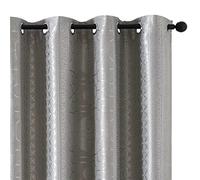 GIRASOLE HOME® Coppia Tende Jacquard Semi Oscuranti Motivo Orientale Tenda Morbida Termica Isolante per Soggiorno Camera e Interni 2 Pannelli con Occhielli (Grigio Orientale, 140x275cm)