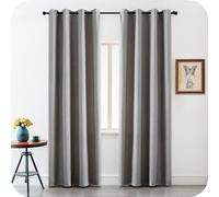 GIRASOLE HOME Coppia Tende Pantelleria Semi Oscuranti Antifiamma Fantasia a Tratteggi Tessuto Ignifugo Certificato 2 Pannelli da 140x240cm con Occhielli, Grigio