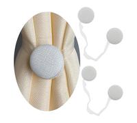 GIRASOLE HOME Fermatenda a Magneti Cerchio in Tessuto Effetto Canapa 2 Pezzi, Bianco