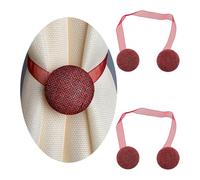 GIRASOLE HOME Fermatenda a Magneti Cerchio in Tessuto Effetto Canapa 2 Pezzi, Bordeaux