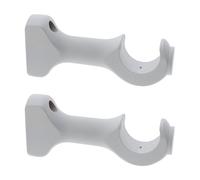 GIRASOLE HOME Staffa Aperta 112mm in Legno per Aste di Diametro fino a 28mm 2 Pezzi (Bianco)